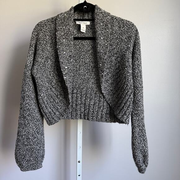 White House Black Market sz M Black & White Open Cardigan - Picture 1 of 7